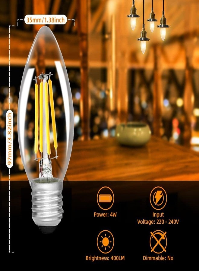 Kinis Vintage Style Candle Shape Light Bulbs for Wall, Hanging, Pendant, Chandelier & Decorative Lights (KIN-C35, Pack of 3) - Image 2