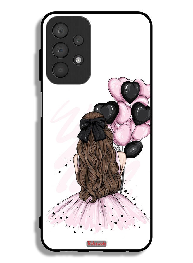 Tolwak Samsung Galaxy A23 4G Protective Case Cover Holding Balloons Girl Art - Image 1