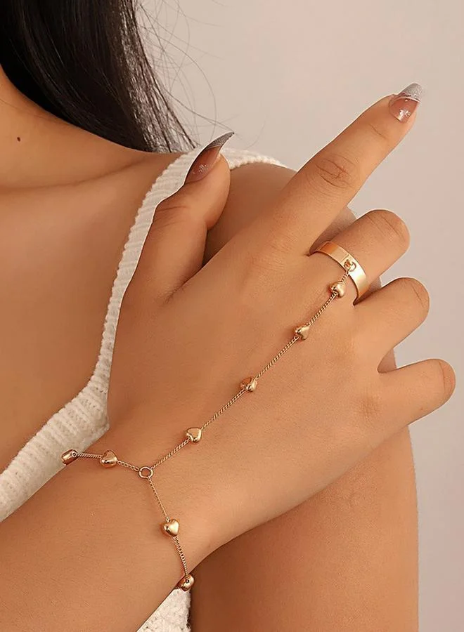 تايك تو طقم سوار وخاتم متصل بسلسلة مع دلاية قلب