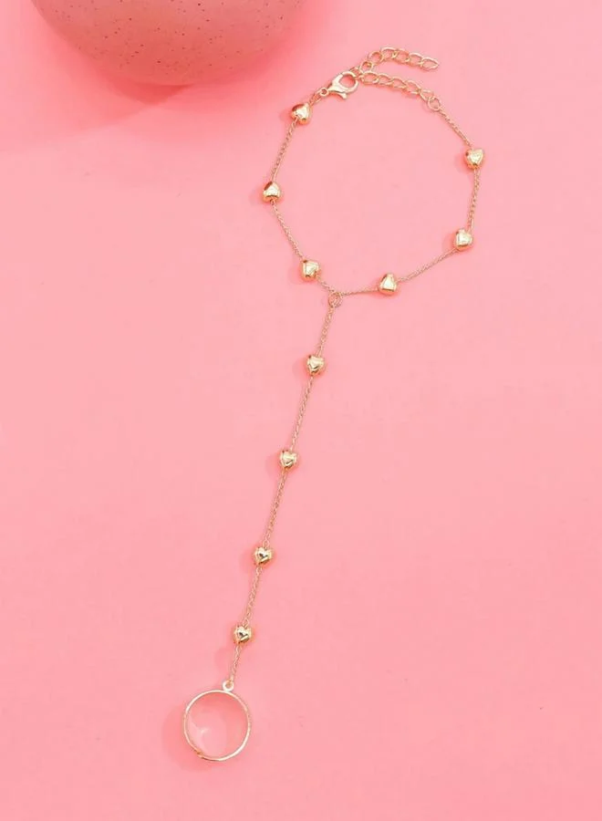 Take Two  Heart Charm Hand Chain Bracelet Ring Set for Women | Best Price UAE