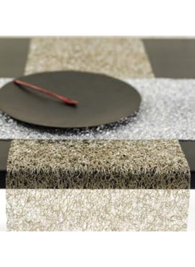 Chilewich Metallic Lace Rectangular Placemat-Silver (Gold) - Image 2