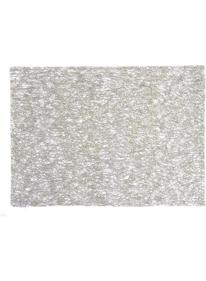 Chilewich Metallic Lace Rectangular Placemat-Silver (Gold) - Image 1