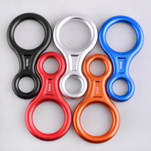 TRIWONDER 35KN Aluminum Climb Figure 8 Descender Rigging Plate Rappel Gear Downhill Equipment Heavy Duty (Red - 2 Pack) - Image 5