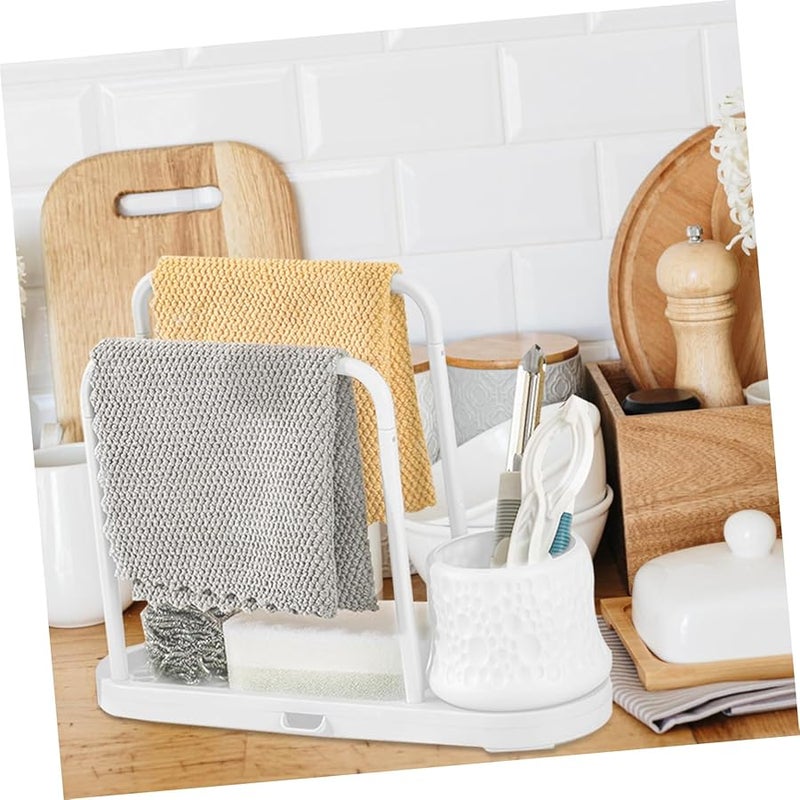 Multipurpose Kitchen Sponge Holder Tray with Dish Drying Rack Organizer for Countertop - Image 5