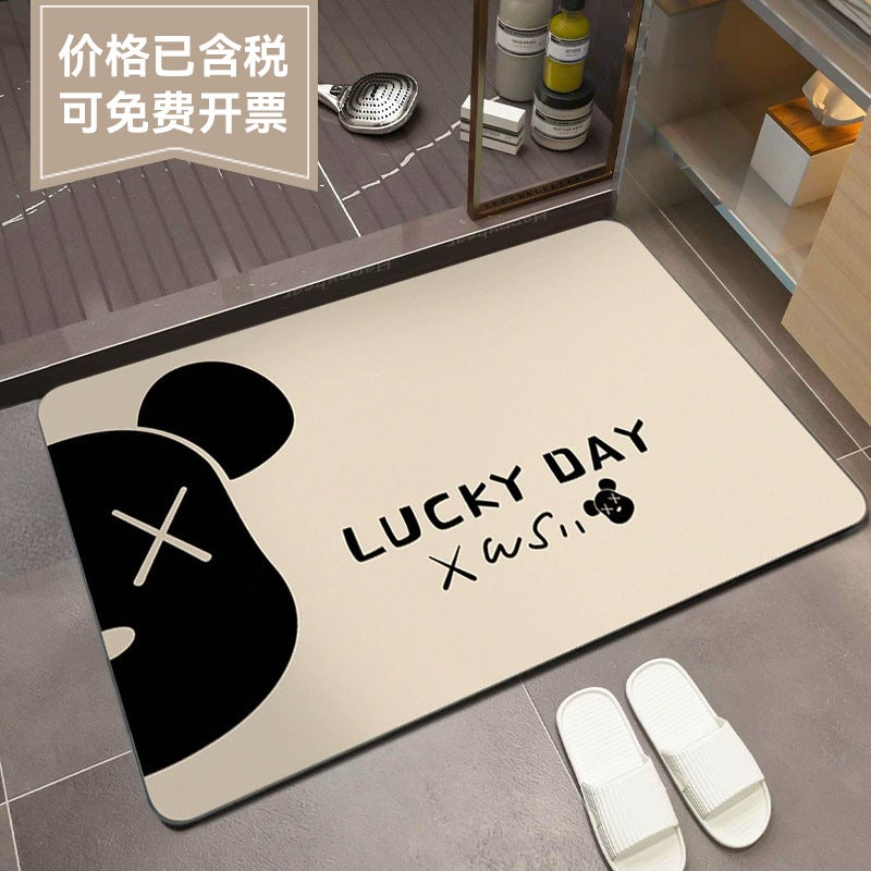 Nordic Bathroom Mat Absorbent Mat Bathroom Door Mat Quick-Drying Entry Door Mat Diatom Mud Non-Slip - Image 2