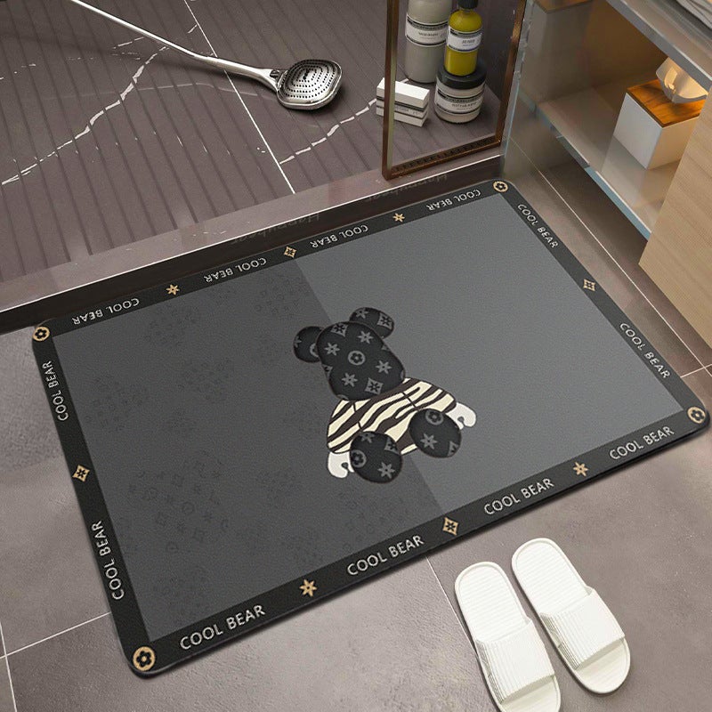Nordic Bathroom Mat Absorbent Mat Bathroom Door Mat Quick-Drying Entry Door Mat Diatom Mud Non-Slip - Image 1