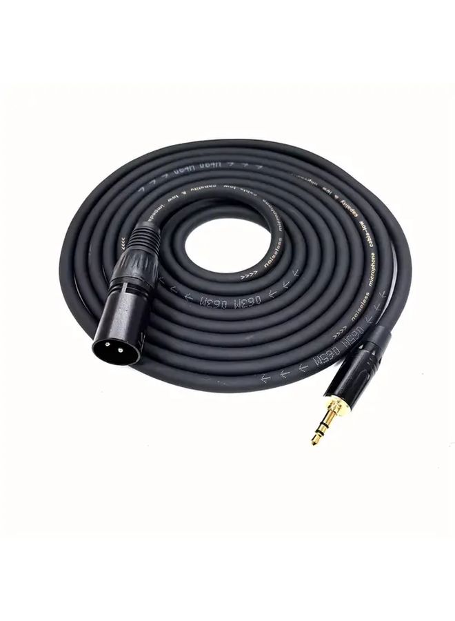 1 Pack 39.37 Inch 3.5mm to XLR Male Cable Black PVC Flexible Composite Cat5e Ethernet Connector for Audio Video Equipment Home Theater Professional Sound Systems - Image 1