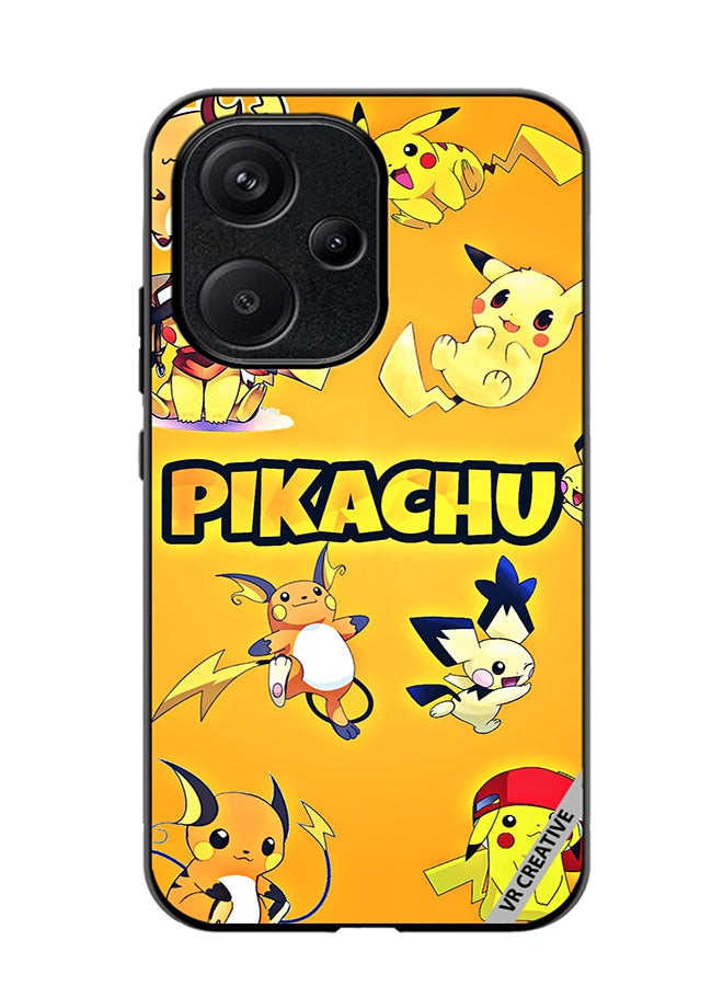 VR CREATIVE Protective Case Cover For Xiaomi Redmi 13C 5G Pikachu Surfing Design Multicolour - Image 1