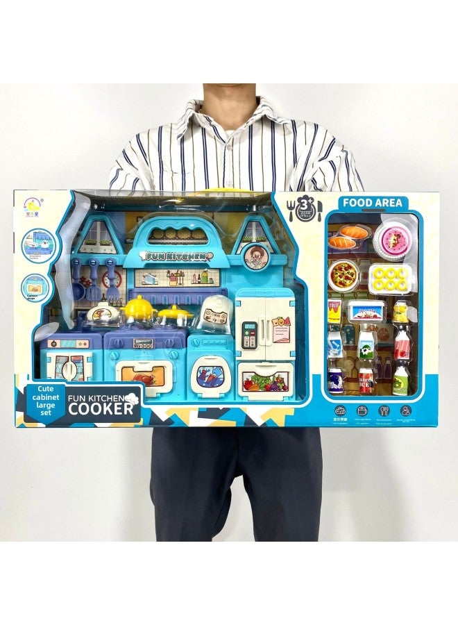 Children's Simulation Kitchen Play House Cashier Toy Girl Doll Set Gift Box Stall Wholesale-Color:551-130 Cream Gel Mini Refrigerator (Two Color Mixed Hair) - Image 2