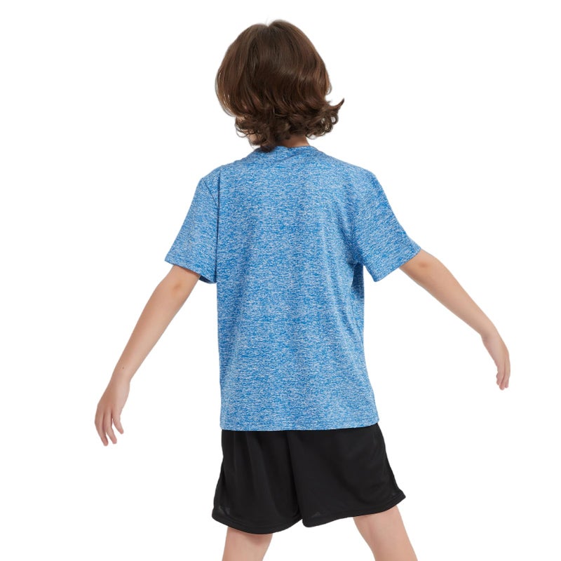 Phedrew 4 Pack Youth Boys Kids T Shirts Quick Dry Short Sleeve Moisture Wicking Tee Shirts Athletic Tops (Age 5-18Y) - Image 5