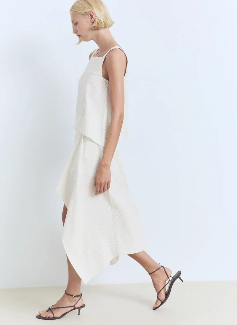 مانجو تنورة مخططة غير متماثلة