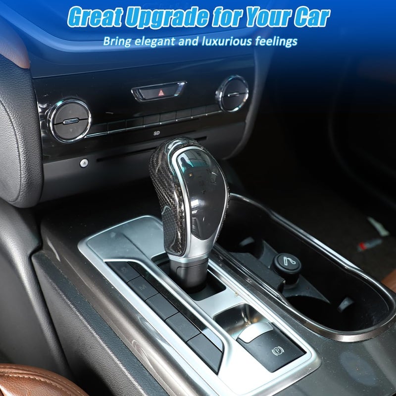 YIWANG 100 Real Carbon Fiber Gear Shift Knob Head Cover for Maserati Levante 20162018Ghibli Quattroporte 20132018 Car Accessories Black - Image 4
