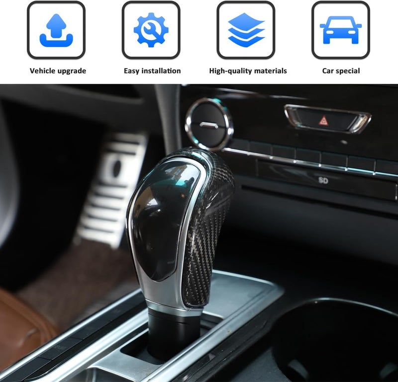 YIWANG 100 Real Carbon Fiber Gear Shift Knob Head Cover for Maserati Levante 20162018Ghibli Quattroporte 20132018 Car Accessories Black - Image 5