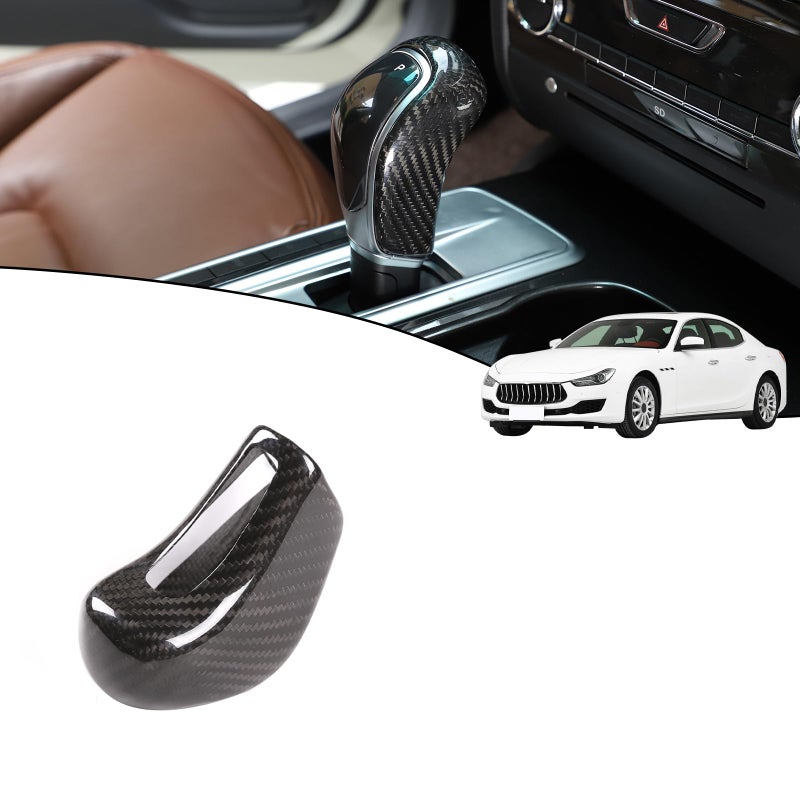 YIWANG 100 Real Carbon Fiber Gear Shift Knob Head Cover for Maserati Levante 20162018Ghibli Quattroporte 20132018 Car Accessories Black - Image 3