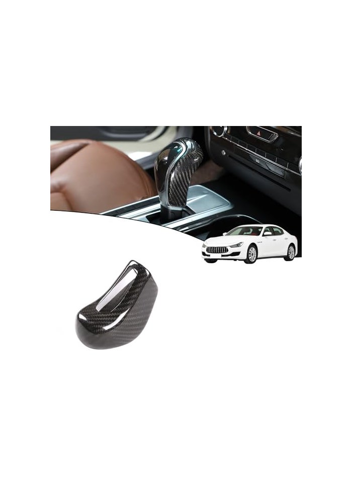 YIWANG 100 Real Carbon Fiber Gear Shift Knob Head Cover for Maserati Levante 20162018Ghibli Quattroporte 20132018 Car Accessories Black - Image 1