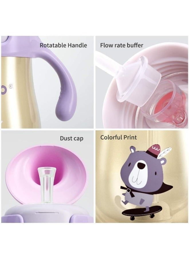 POTATO Sippy Cups For Toddlers with Straw Spill Proof, PPSU Learner Cup with Handle for Babies, Water Bottle for Baby 12 Months with 2 Type of Spout, 10 Ounce Green