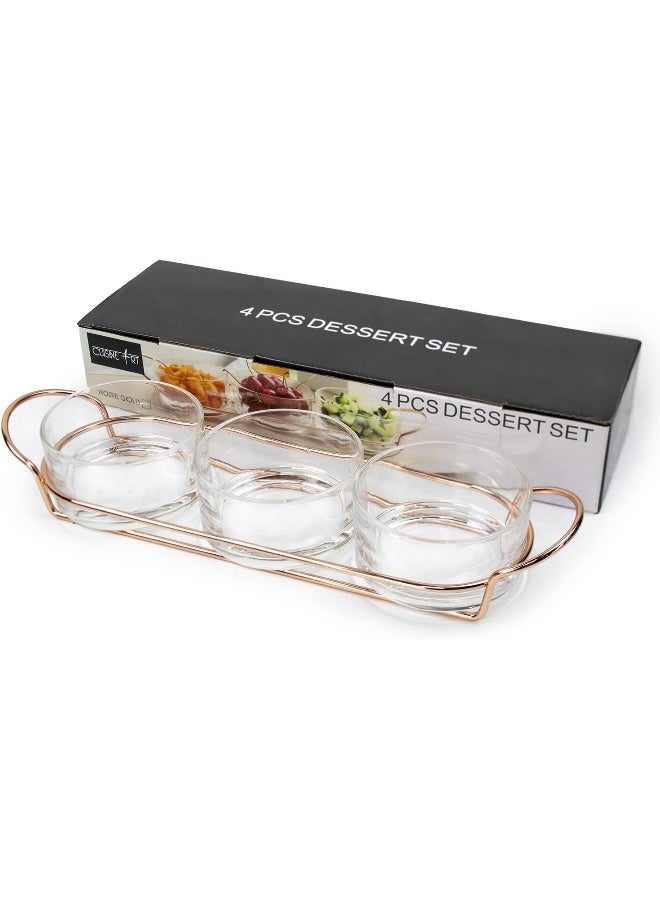Cuisine Art 4 Pcs Dessert Set, Serving Set, Partyware Set In Color Box - Rose Gold - Image 3