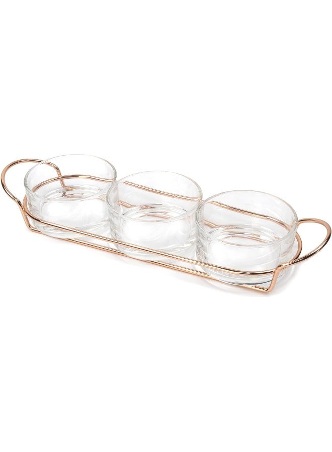 Cuisine Art 4 Pcs Dessert Set, Serving Set, Partyware Set In Color Box - Rose Gold - Image 1