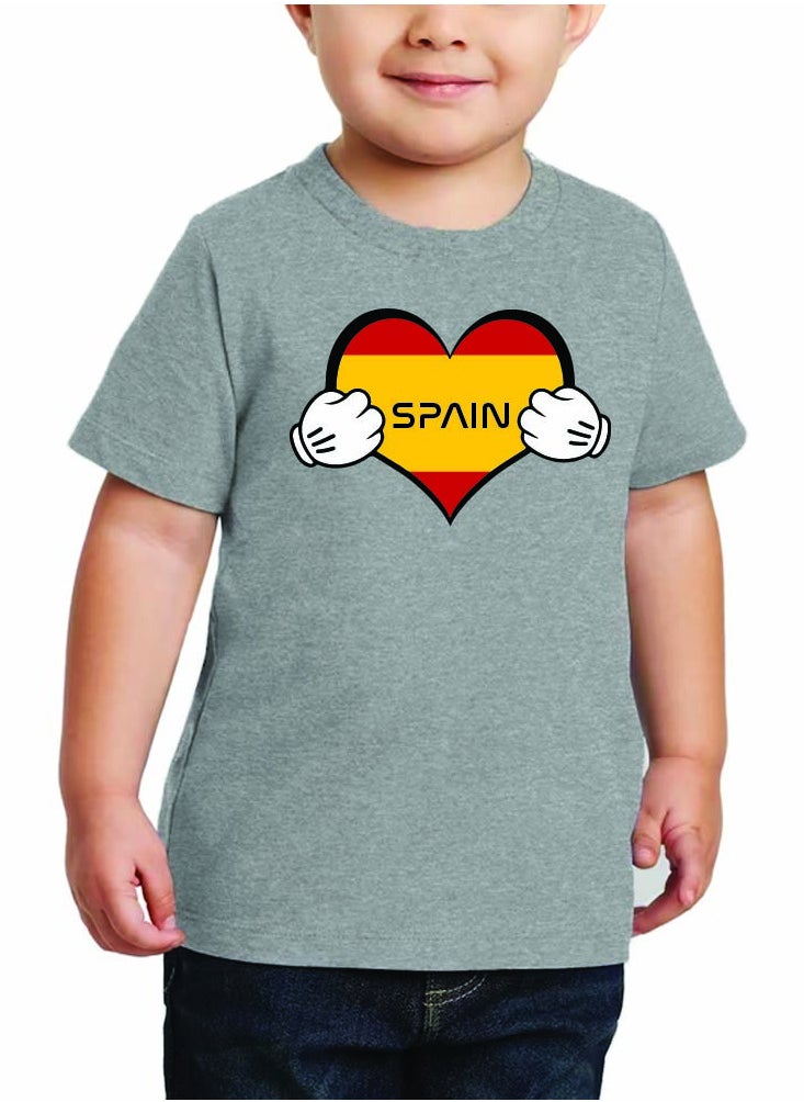 Generic - Spain Kids T-Shirt for Boys - Round Neck Short Sleeve Cotton T-Shirt - Soft and Comfortable Kids Boys Tshirt - Perfect for Spanish Souvenirs - Image 1