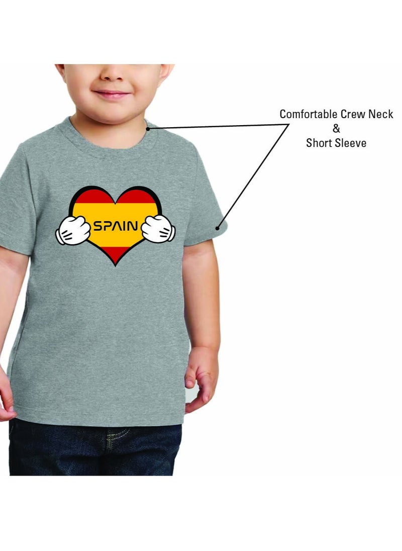 Generic - Spain Kids T-Shirt for Boys - Round Neck Short Sleeve Cotton T-Shirt - Soft and Comfortable Kids Boys Tshirt - Perfect for Spanish Souvenirs - Image 1