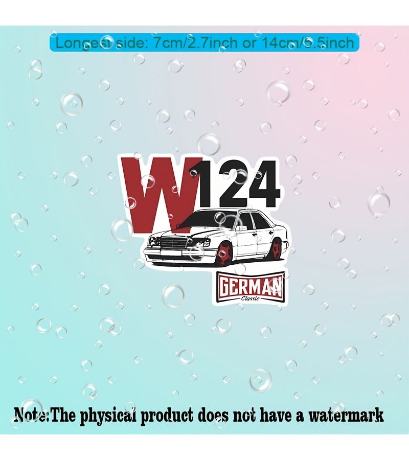 Vinyl W124 Car Window Decal Sticker 7cm Self Adhesive Long Lasting Multipurpose - Image 2