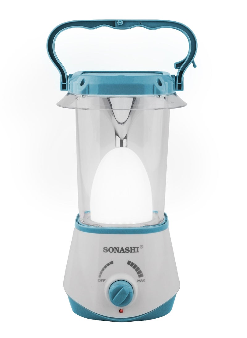 SONASHI - 360 Rechargeable Emergency Light with Solar Panel Function  Working Time 4 Hours  Buildin Battery with Charging Indicator  Portable Handle for Easy Carry  Durable Lights SEL-723S Blue - Image 1