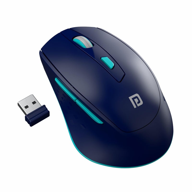 Portronics فأرة تواد 32 اللاسلكية مع 6 أزرار، اتصال 2.4 جيجاهرتز، نطاق عمل 10م، تصميم مريح، DPI بصري قابل للتعديل، توفير الطاقة التلقائي، للابتوب والكمبيوتر الشخصي (أزرق) - Image 1