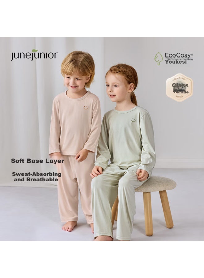 Junejunior Kids' Homewear Set Boys And Girls Spring Autumn High-quality Pajamas Base Layer Loungewear - Image 1