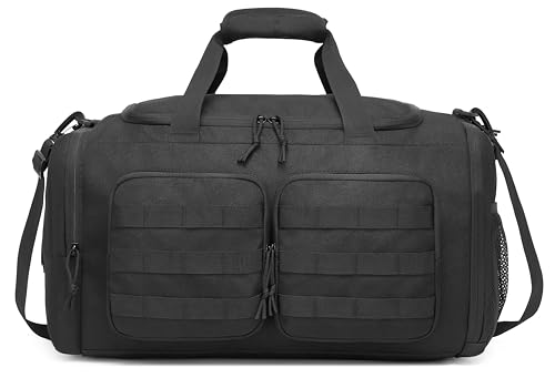 Wotony Tactical Duffle Bag for Men Duffle Bag for Gym Travel Military Weekender Workout Molle Bag Black 50L - Image 3