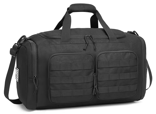 Wotony Tactical Duffle Bag for Men Duffle Bag for Gym Travel Military Weekender Workout Molle Bag Black 50L - Image 1