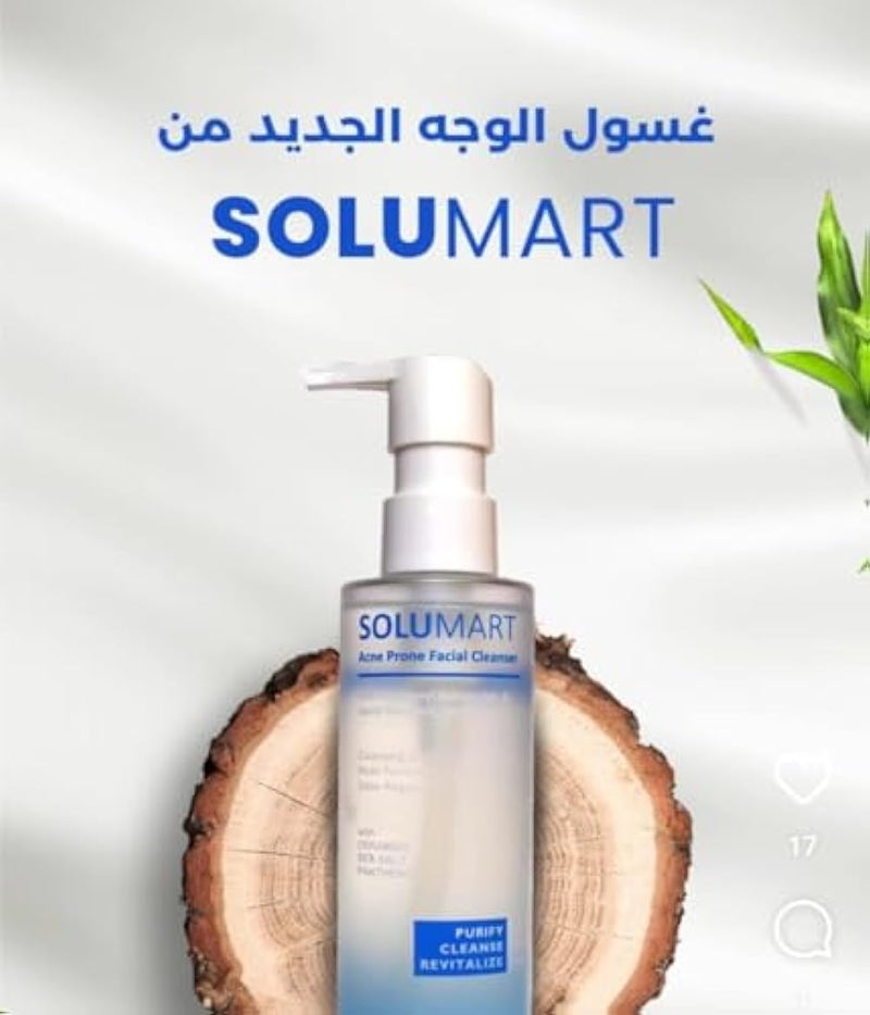 SOLUMART Acne Facial Cleanser | Clear & Control Blemish-Prone Skin | Gentle Exfoliation, Reduces Redness | 150ml - Image 3