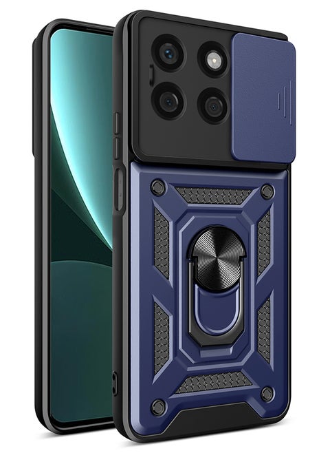 Case for  Honor X8b with Sliding Camera Cover, Kickstand, PC+TPU Dual-Layer,Blue