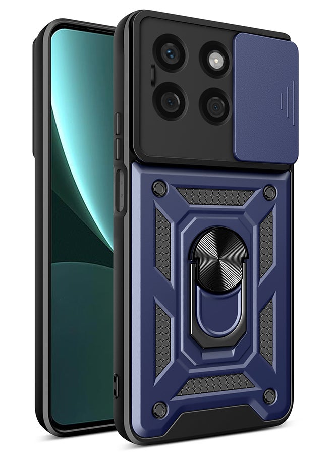Generic - Case for  Honor X8b with Sliding Camera Cover, Kickstand, PC+TPU Dual-Layer,Blue - Image 1