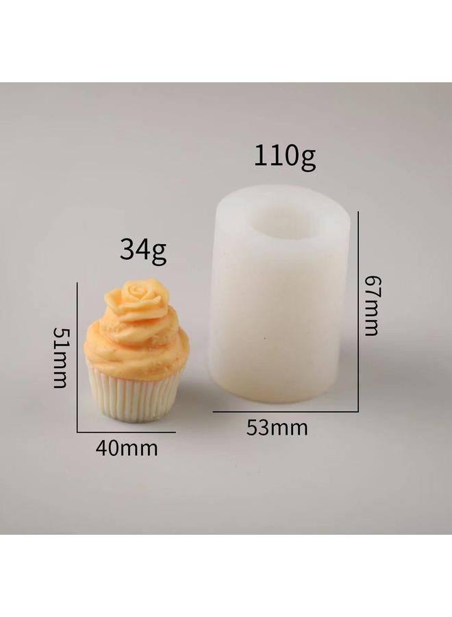 Bluejw Rose Cream Cupcake Baking Mold DIY Aromatherapy Candle Handmade Soap Ice Cream Ornaments Mold - Image 1