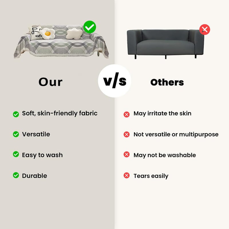 Kuber Industries Decorative Chenille Sofa Throw for Indoor & Outdoor 70x51 Inches (Multi) - Image 4