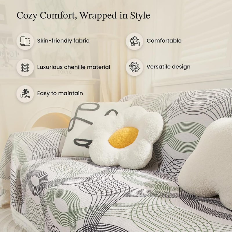 Kuber Industries Decorative Chenille Sofa Throw for Indoor & Outdoor 70x51 Inches (Multi) - Image 2