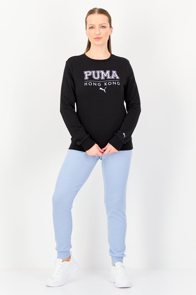 PUMA ملابس رياضية نسائية بأكمام طويلة مناسبة، خارجية، سويت شيرت، أسود - Image 2