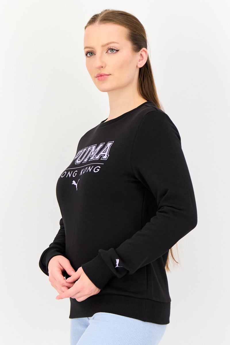 PUMA ملابس رياضية نسائية بأكمام طويلة مناسبة، خارجية، سويت شيرت، أسود - Image 3