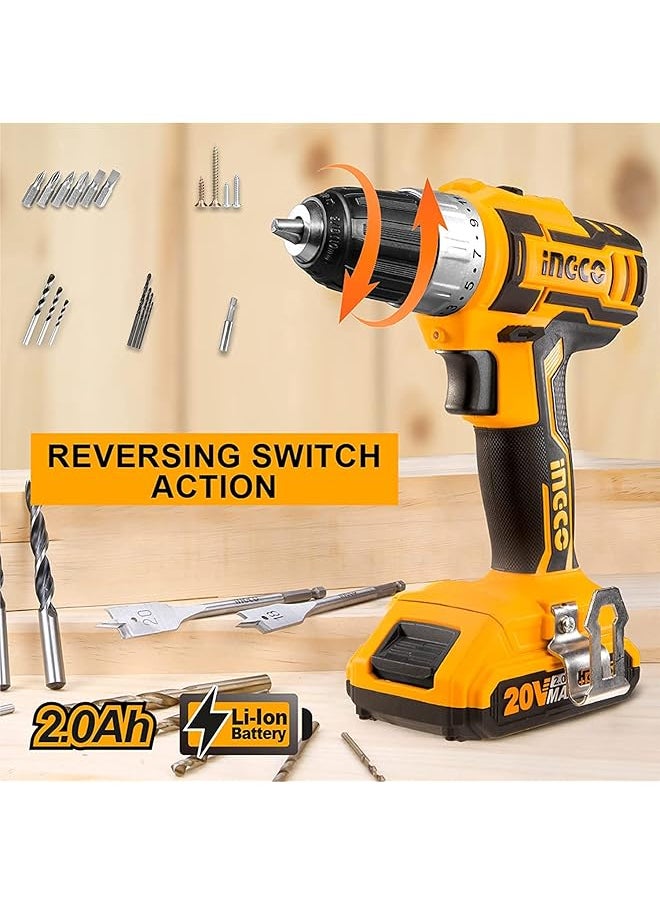 INGCO Cdli2002 20 Volt Lithium Ion Cordless Drill Set  - Image 4