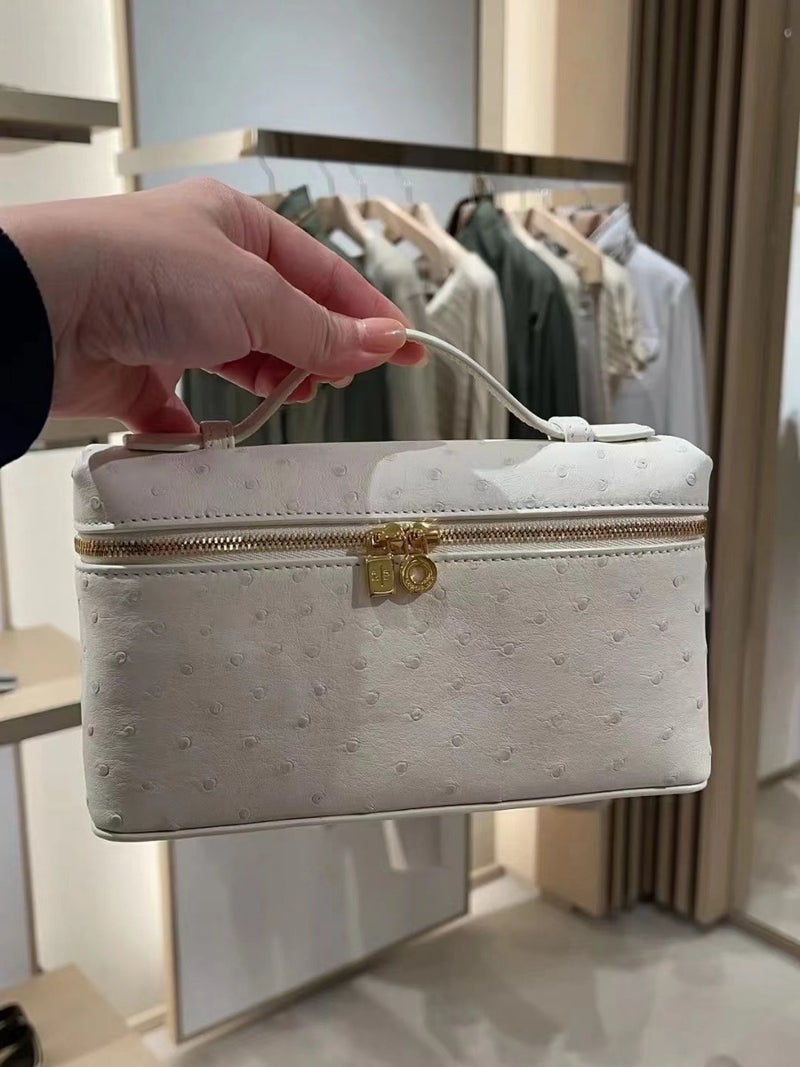 Lp19 Genuine Leather Handbag New Gigi Same Style Kelly Square Box Cosmetic Bag Golden Button Light Luxury Women'S Shoulder Bag - Image 3