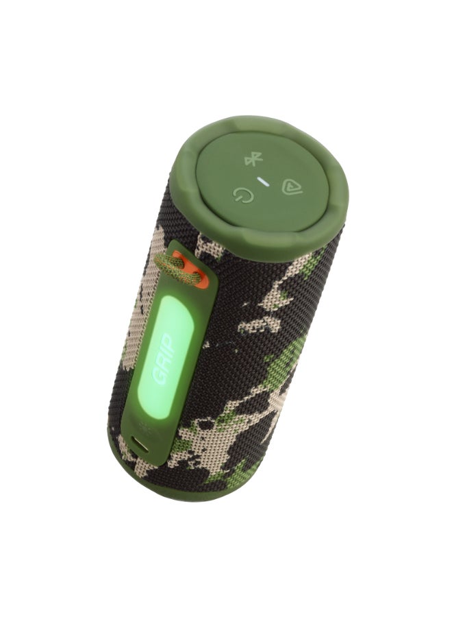 JBL Grip Compact Bluetooth Speaker, JBL Pro Sound with AI Sound Boost, IP68 Waterproof and Dustproof, Ambient Light, Up to 14 Hours Playback, Auracast Multi-Speaker, JBL Portable App, Squad Multicolor - Image 2