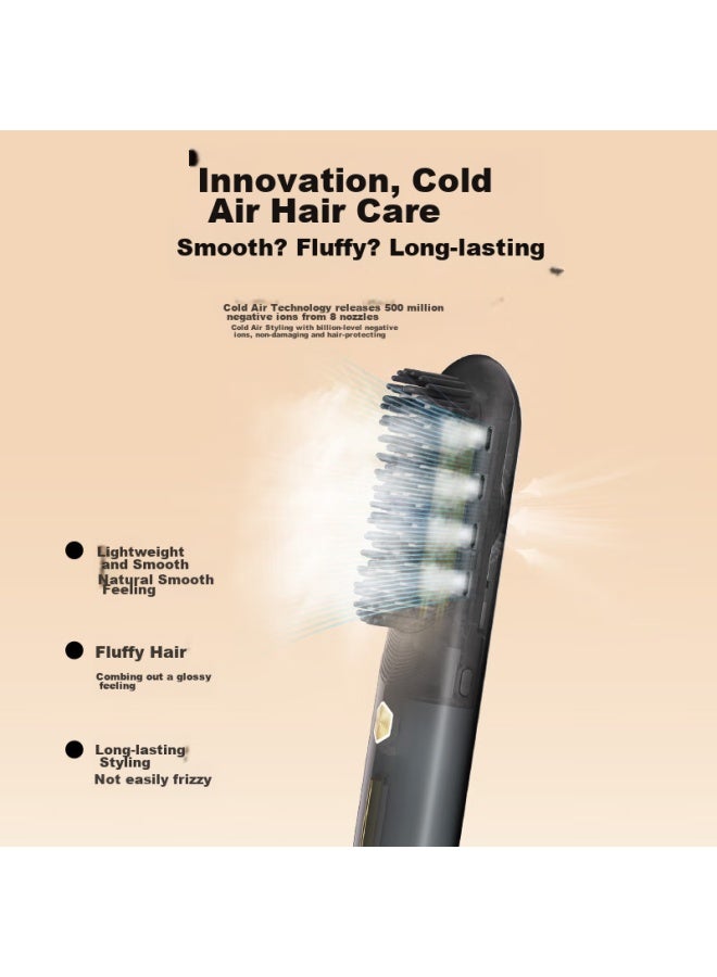 Ubelle Cold Air Wireless Straightening Brush, Negative Ion Hair Protection, Non-damaging Straightening Iron, Curling Iron, Dual-use Portable Tool, Zf09, Qixi Valentine's Day Gift - Image 3