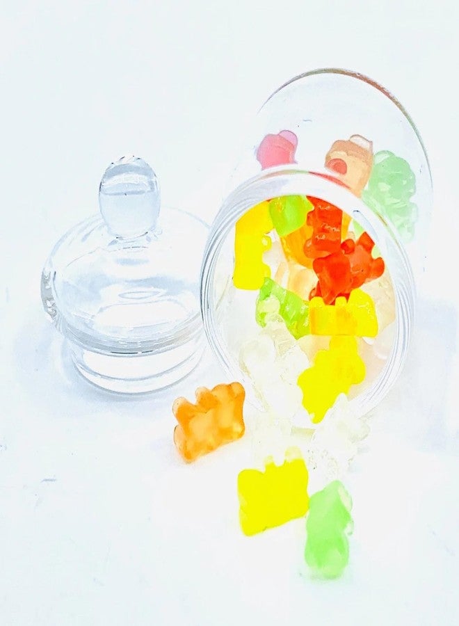 RillyRellow Miniature Glass Jar with 10 pcs Miniature Gummy Model, Tiny Gummy Glass Jar, Dollhouse Mini Glass Jar, 1:12 Scale, for Dollhouse Miniature, Fairy Garden, Diorama - Image 3