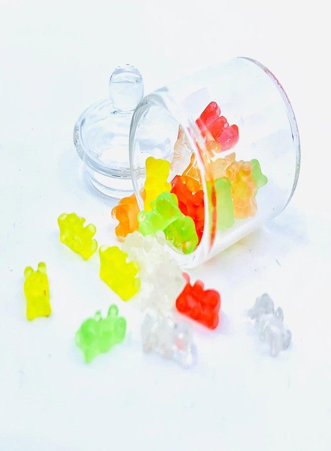 RillyRellow Miniature Glass Jar with 10 pcs Miniature Gummy Model, Tiny Gummy Glass Jar, Dollhouse Mini Glass Jar, 1:12 Scale, for Dollhouse Miniature, Fairy Garden, Diorama - Image 2