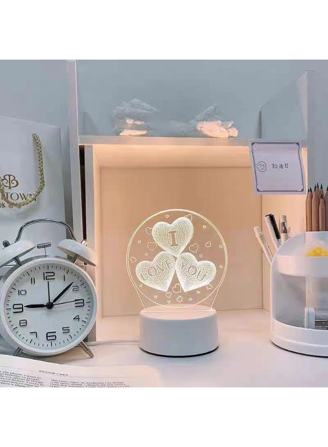 شيبشيب أضواء ديكور المنزل، مصباح ليلي ثلاثي الأبعاد LED للحب، واجهة USB - Image 4