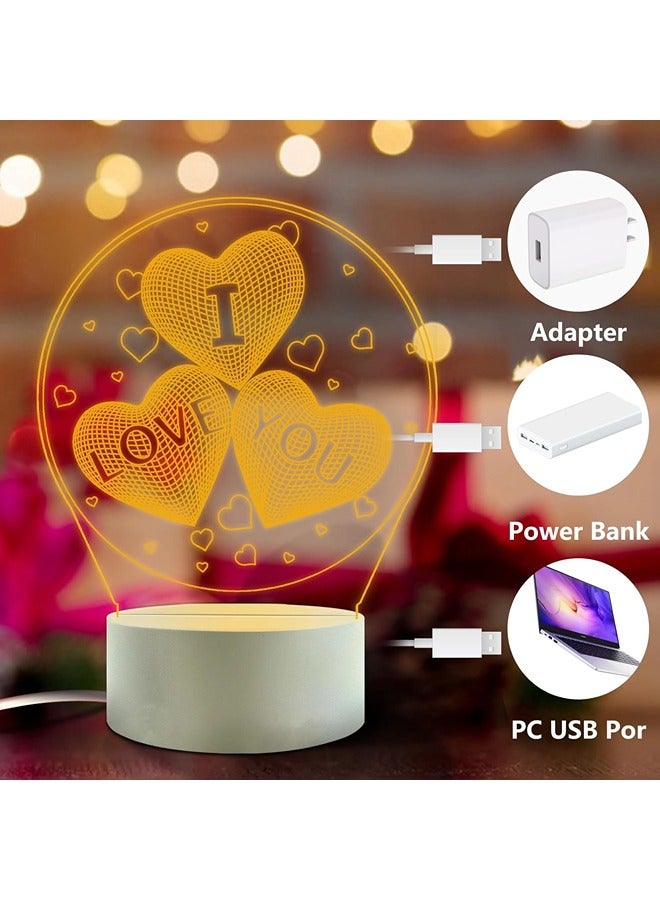 شيبشيب أضواء ديكور المنزل، مصباح ليلي ثلاثي الأبعاد LED للحب، واجهة USB - Image 2