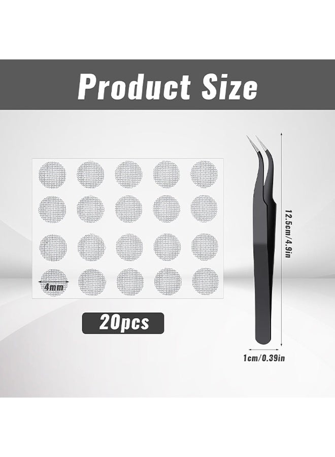 Wffo 20 PCS Earbud Mesh Replacement with Tweezers, 4mm Stainless Steel Earbud Dust Filter Mesh Compatible with Most in-Ear Headphones - Image 2
