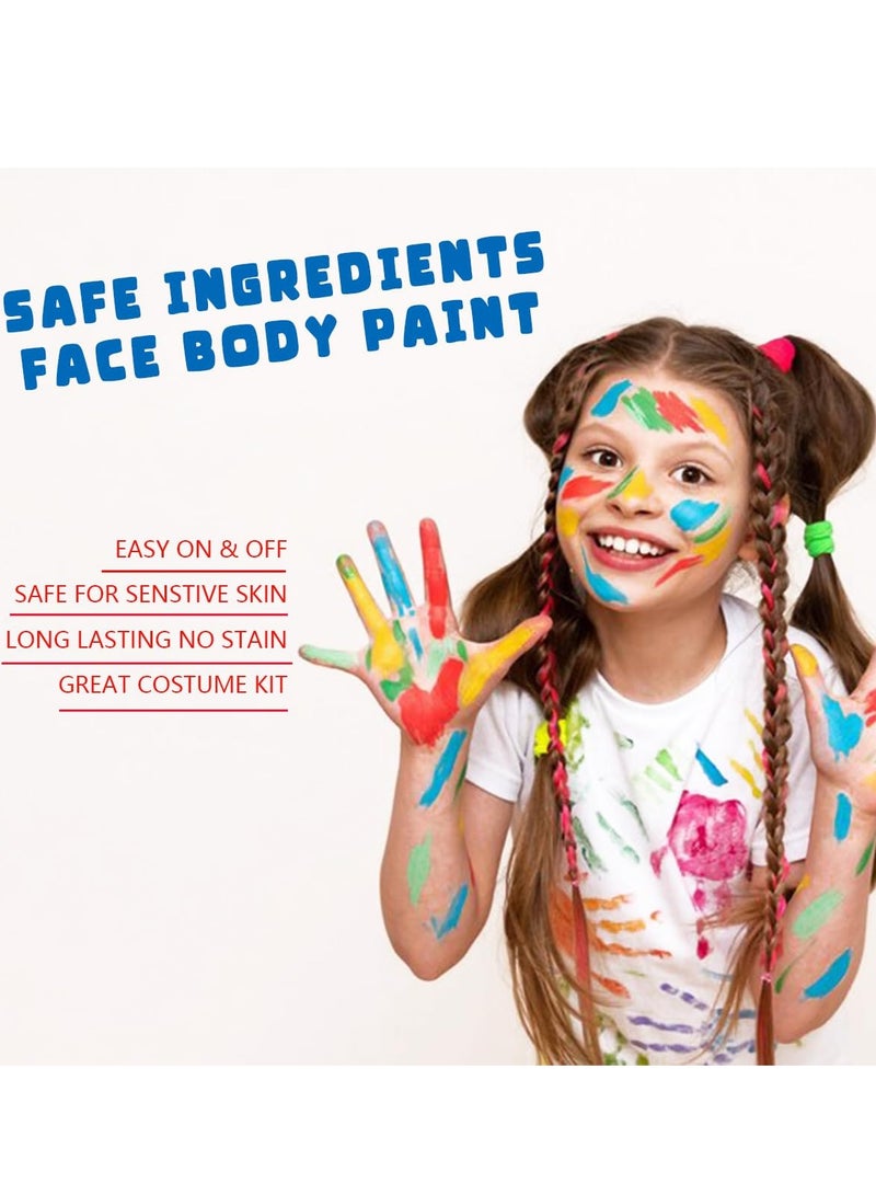 Bowitzki Bowitzki 14 Colors Face Body Paint Set Cream Makeup 20ml Water Based Face Painting Special Effects For Adults Children Kids Halloween Christmas Party Stage Cosplay 0.7OZ Each - Image 4