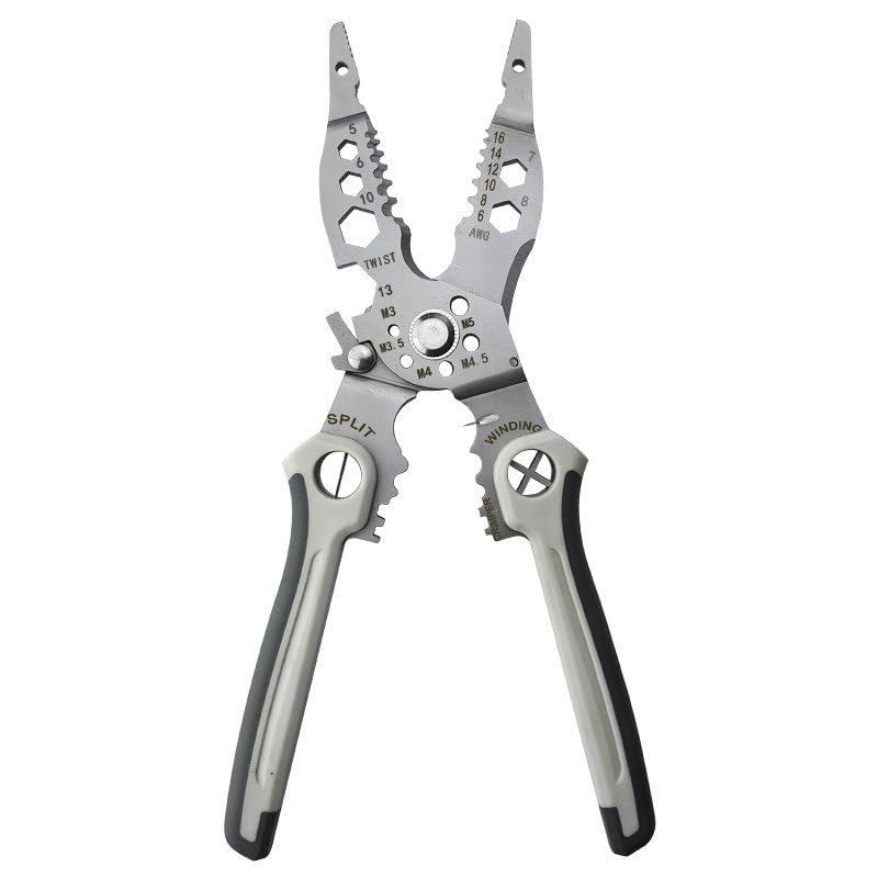 TERXA 12 In 1 Wire Stripping Tool Wire Cutter Multifunctional Hand Tool For Cable CrimperStripper Professional Electrician Pliers For CuttingShearingClamping Pack of 1Multicolor - Image 1