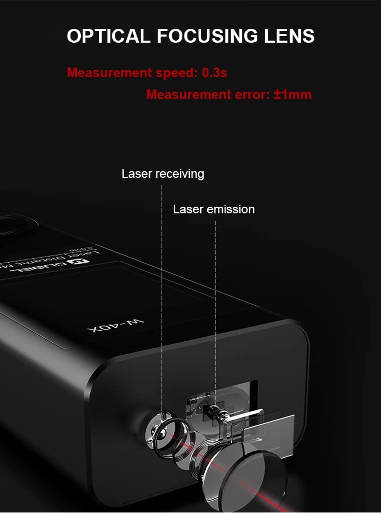 XPR3SS 80 Meters(263 feet) Type-C Rechargeable Angular Measure Metal Ultra Mini Compact Laser Distance Meter Range Finder Portable Digital Measuring Device. - Image 2